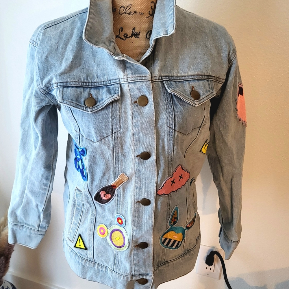 New Reflex Vintage Patch Oversized Denim Jacket - image 8